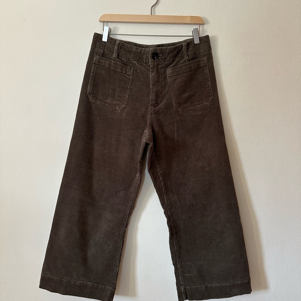 Quince Wide-Leg Corduroy Pants in Dark Brown